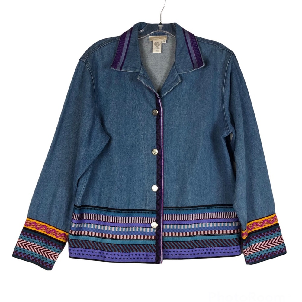 Coldwater Creek Embroidered Denim Jacket
